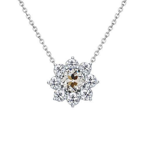 Coussin Antique Brillant bague en Or 14K Blanc – vue principale