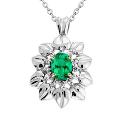 Émeraude Pendentif Pierre Précieuse – Certifié GIA 4 carats Or