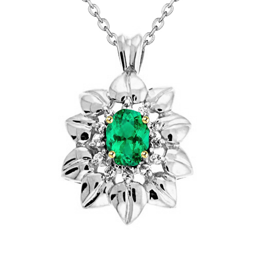 Émeraude Pendentif Pierre Précieuse – vue principale