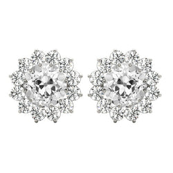 Brillant Puces d'Oreilles 7 carats F/VS1 – Or 14K Blanc