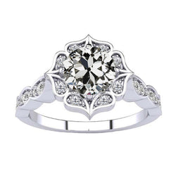 Or Blanc 14 Carats Bague Anniversaire Diamant Bague Halo 1,50