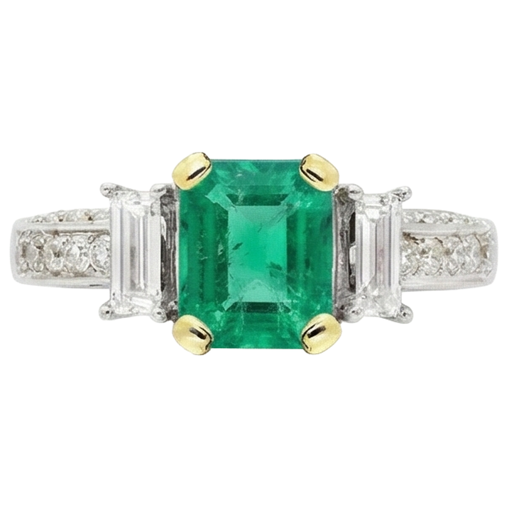 Émeraude Fine Bague Pierre Précieuse – vue de profil