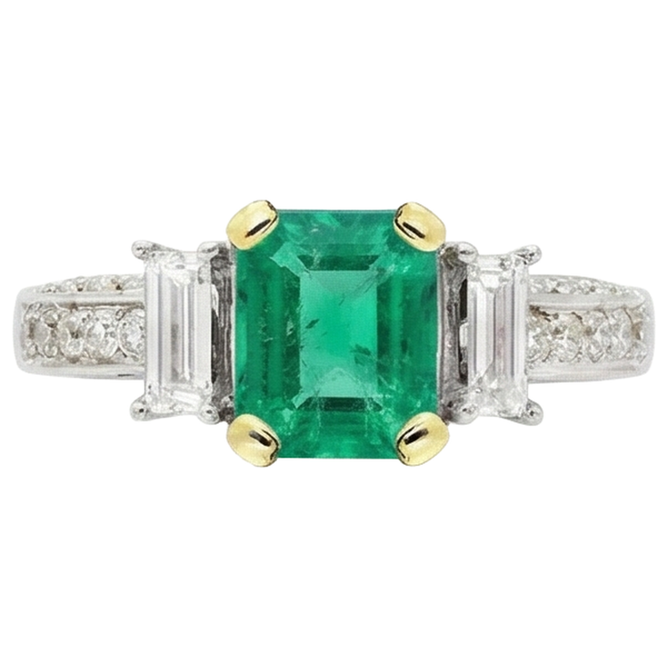 Émeraude Fine Bague Pierre Précieuse – vue de profil