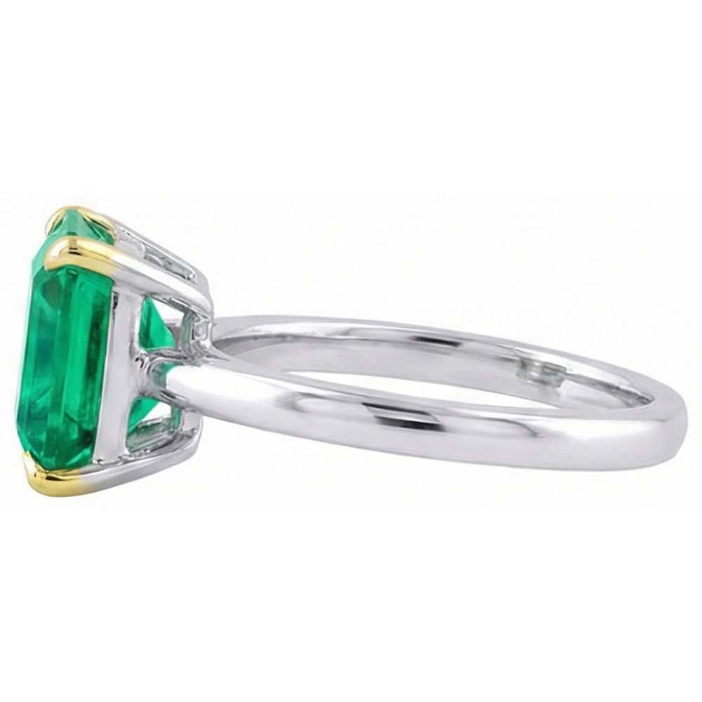 Émeraude Bague Pierre de Couleur – vue de dessus