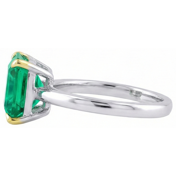 Émeraude Bague Pierre de Couleur – vue de dessus