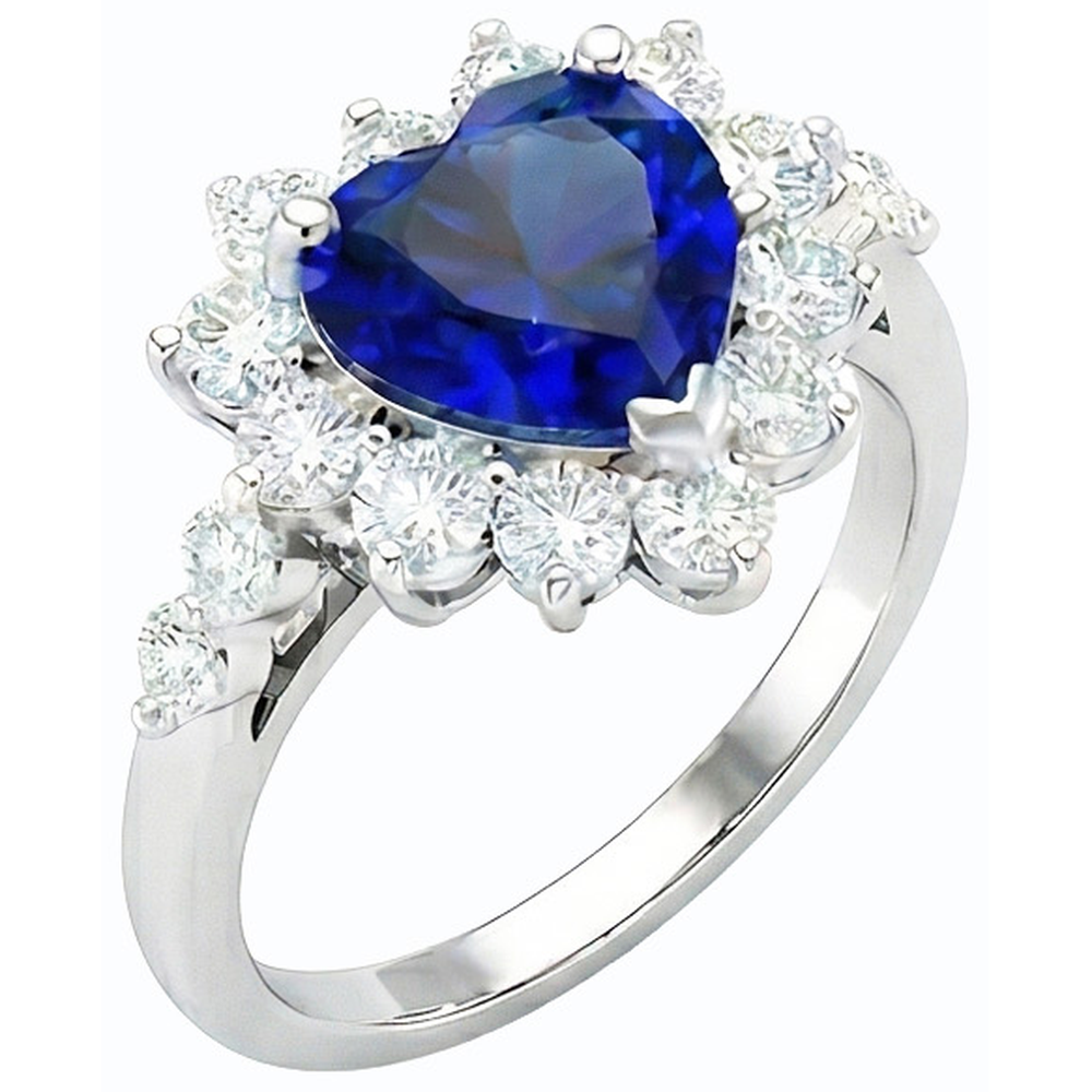 naturel heart diamant 3carats bague vue de face