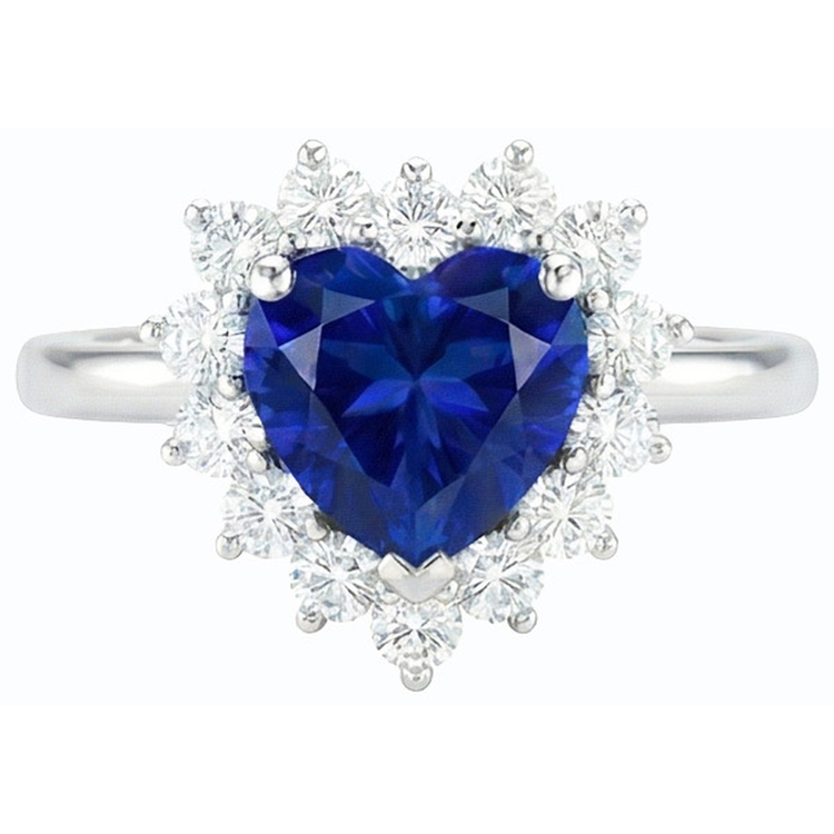 naturel heart diamant 3carats bague angle de côté