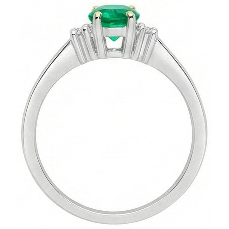 Émeraude Fine Bague avec Gemme – vue arrière