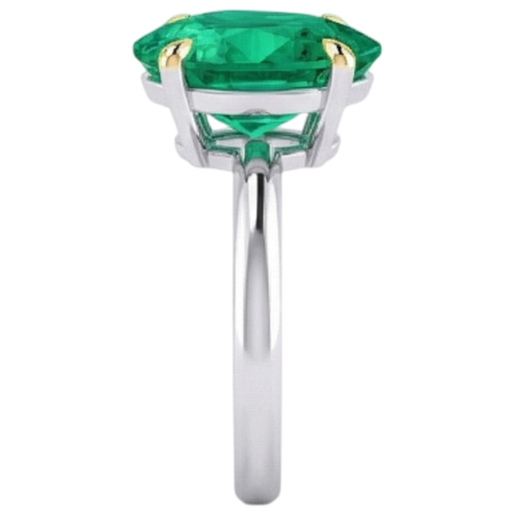 Émeraude Colombienne Bague Pierre de Couleur – vue de dessus