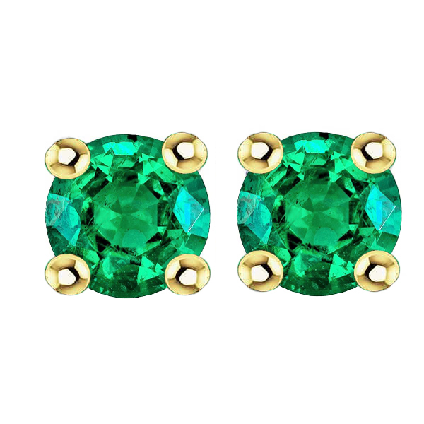 Émeraude Colombienne Gemstone Earring 4 carats Or 14K Bicolore – vue principale