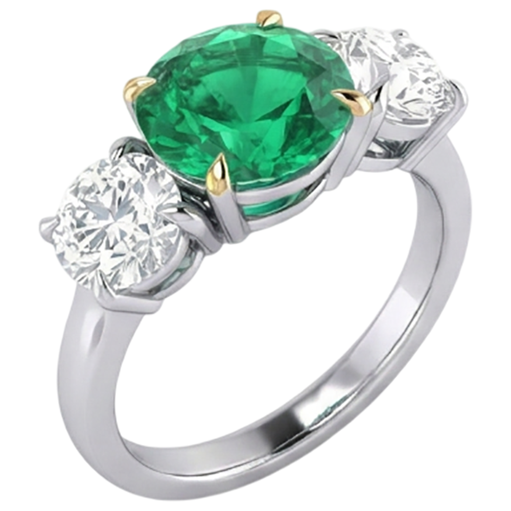 Fin Bague Pierre de Couleur 3 carats – vue de profil