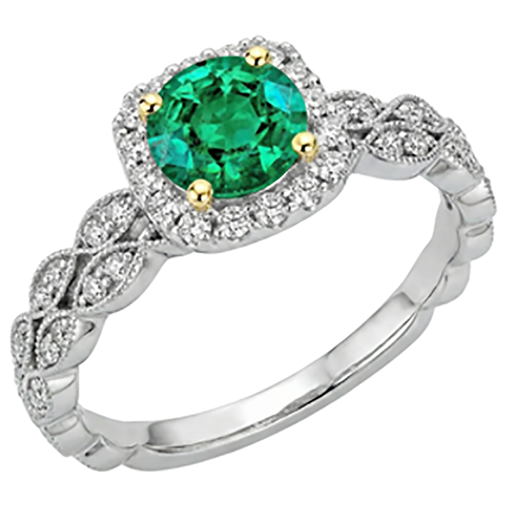 Haut de gamme Émeraude Colombienne Bague Pierre de Couleur 2,50 carats – vue de face