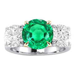 Émeraude Fine GIA Certifié Bague Pierre de Couleur 3 carats en