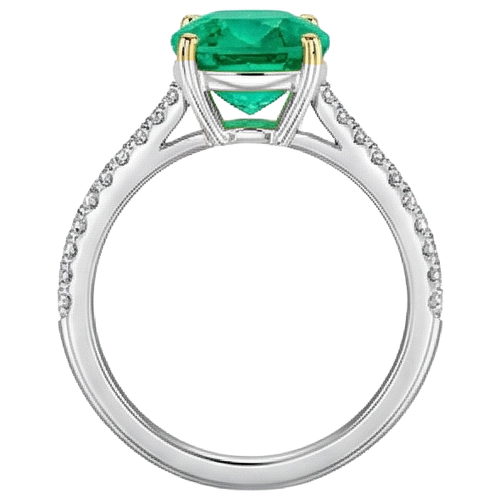 Émeraude Colombienne Bague Pierre Précieuse – vue arrière
