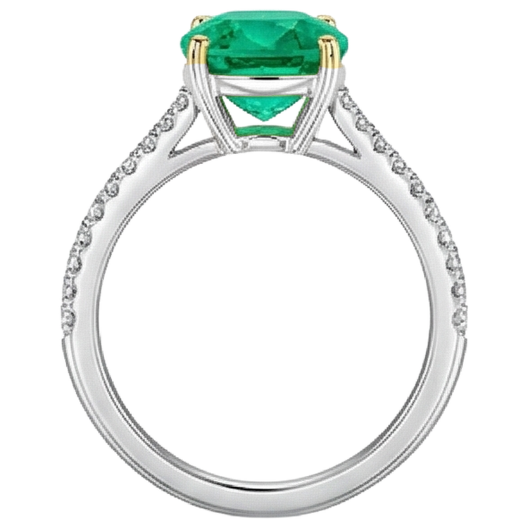 Émeraude Colombienne Bague Pierre Précieuse – vue arrière