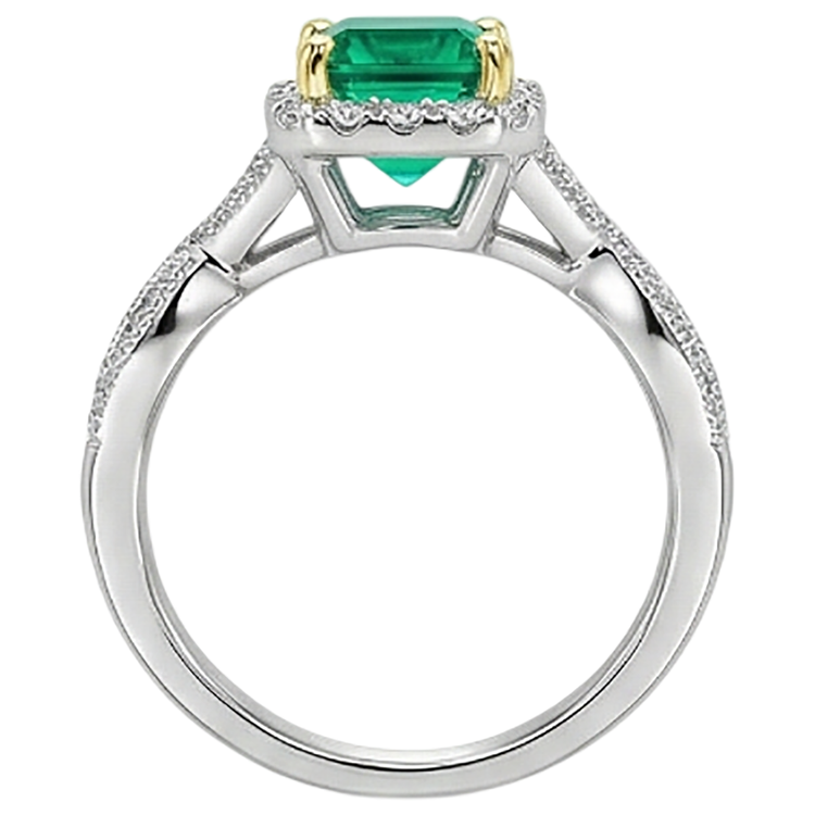 Émeraude Bague Pierre de Couleur – vue de profil
