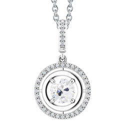 Coussin Antique Diamant Collier Pendentif – 2,50 carats en Or