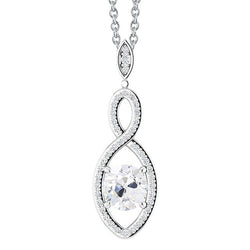 2,50 carats Diamant Fin Collier Pendentif en Or Blanc 14 Carats