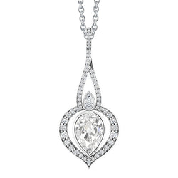 Exquis Pendentif Goutte avec Brillant Serti Clos – 1,50 carats