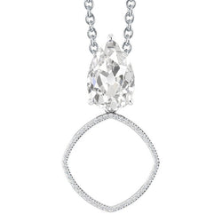 Taille Old Mine Diamant Fin Collier Pendentif – 2 carats en Or