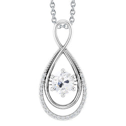 Diamant Fin Pendentif 1 carats F/VS1 – Or Blanc 14 Carats
