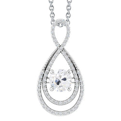 Fait à la main Brillant Collier Pendentif 3 carats