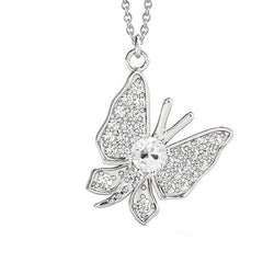Diamant Pendentif – Papillon 2 carats Or 14K Blanc