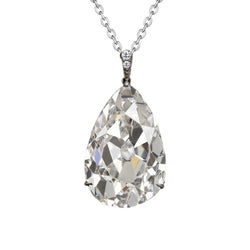 Pendentif Goutte Or 14K Blanc avec Diamant Fin – 2 carats