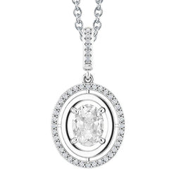 Diamant Pendentif Goutte de luxe – 2 carats Or Blanc 14 Carats