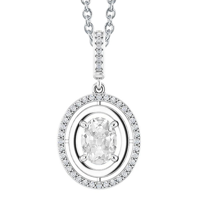Diamant Pendentif Goutte 2 carats Or Blanc 14 Carats – vue principale