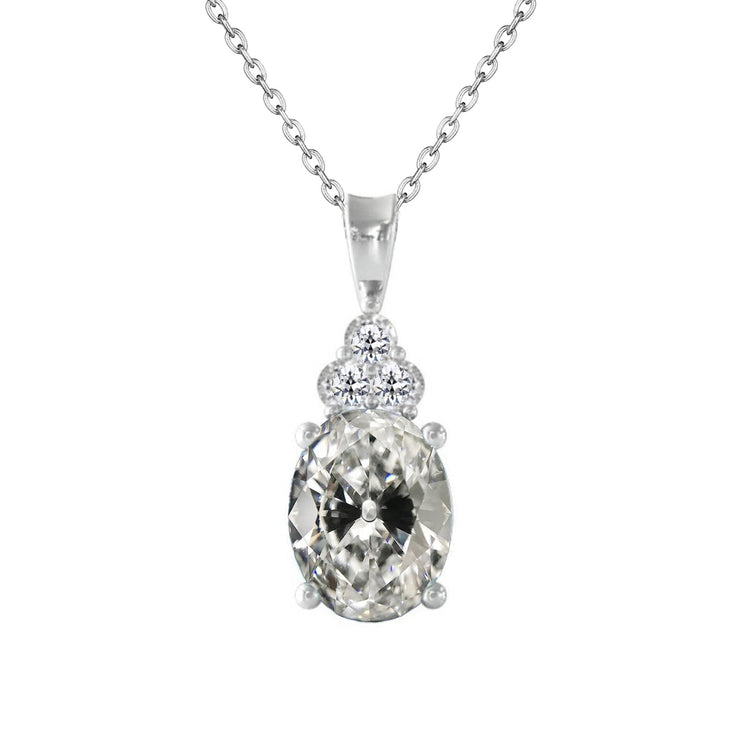 Pendentif Goutte Or Blanc 14 Carats avec Diamant – vue principale