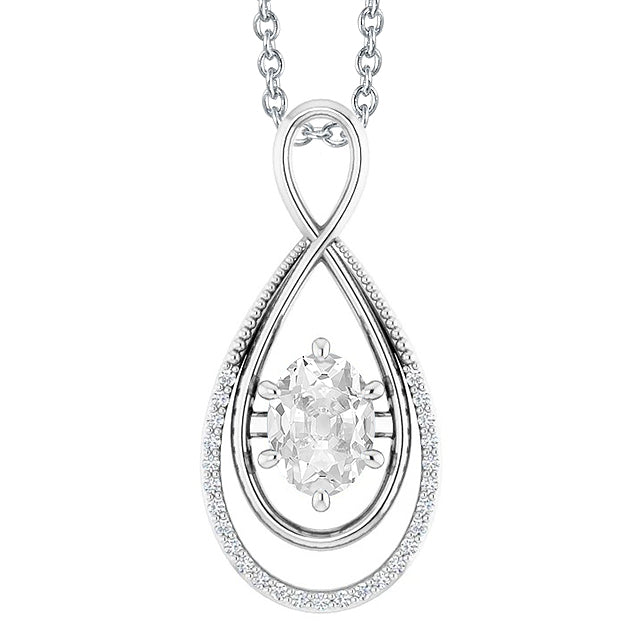 Brillant Pendentif Goutte 2-carats Or Blanc 14 Carats – vue principale