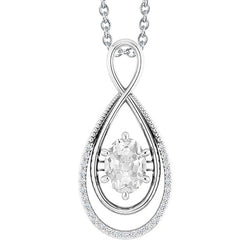 Pendentif Goutte Or Blanc 14 Carats – Brillant Taille Old Mine 2