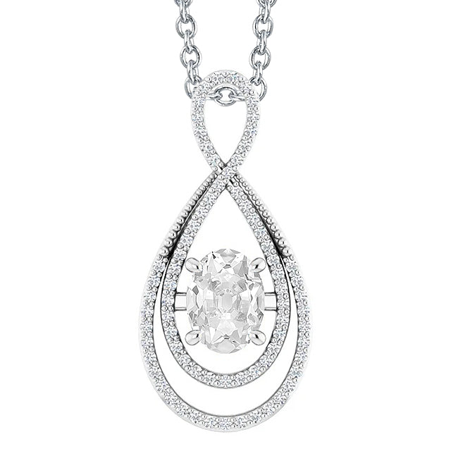 Diamant Fin Pendentif Goutte 2-carats Or Blanc 14 Carats – vue principale
