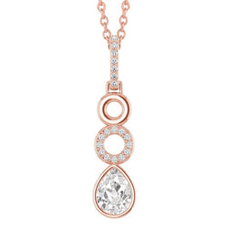 Signature Collier Pendentif avec Diamant Fin Serti Clos – 1