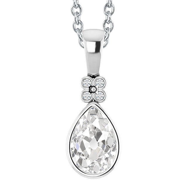 Taille Old Mine Brillant bague en Or Blanc 14 Carats – vue principale