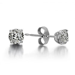 Pendants d'Oreilles Or Blanc 14 Carats avec Diamant Fin – 1