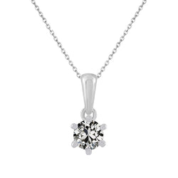 Diamant Pendentif 1,50 carats G/VS1 – Or 14K Blanc