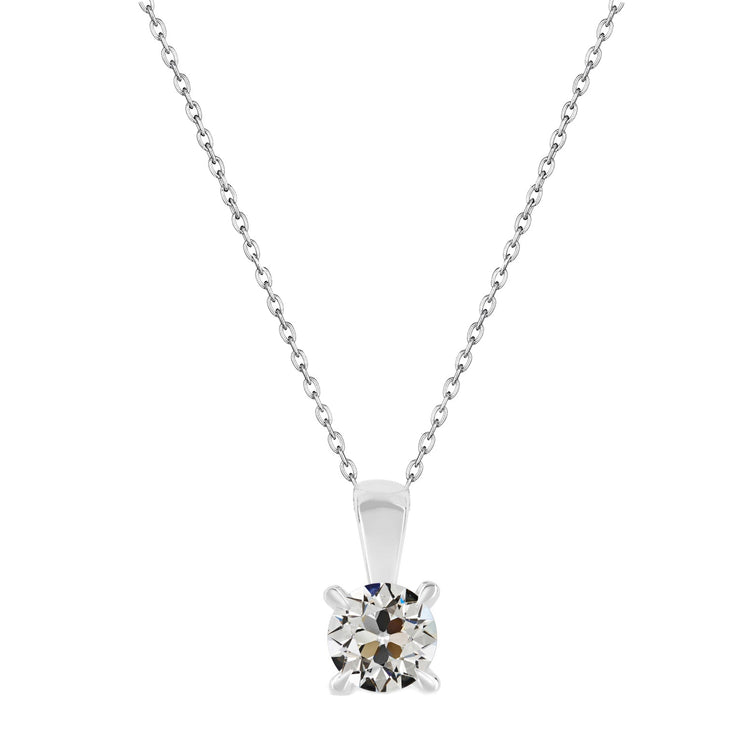 Diamant Fin Collier Pendentif 1 carats Or Blanc 14 Carats – vue principale