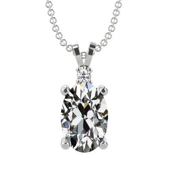 Diamant Pendentif – Or Blanc 14 Carats 4,50 carats
