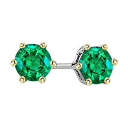 Certifié GIA Émeraude Gemstone Earring 1,50 carats – Or Bicolore