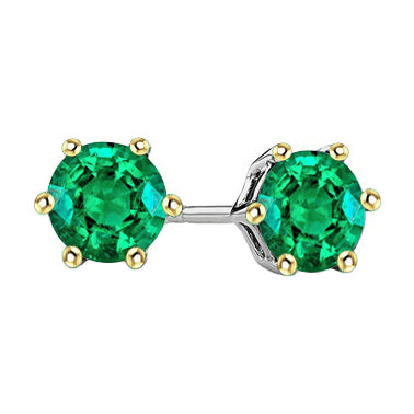Émeraude Gemstone Earring 1,50 carats Or Bicolore 14 Carats – vue principale