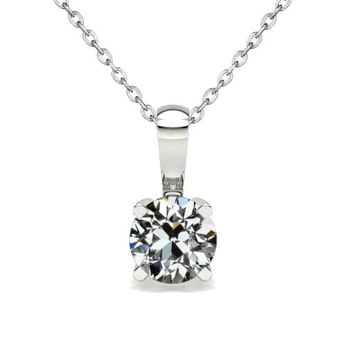 Pendentif Or Blanc 14 Carats avec Brillant – vue principale