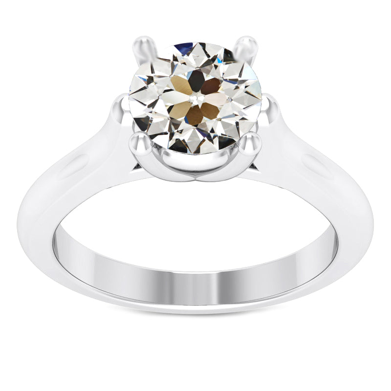 Bague Mono-Pierre Or Blanc 14 Carats avec Brillant – vue principale