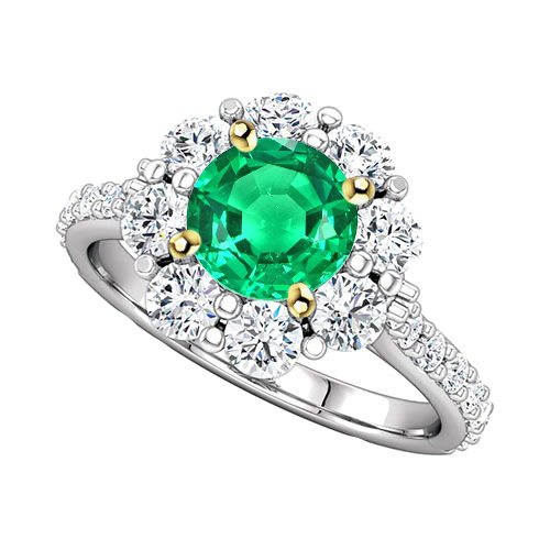 De luxe Émeraude Bague Pierre Précieuse 2 carats – vue principale