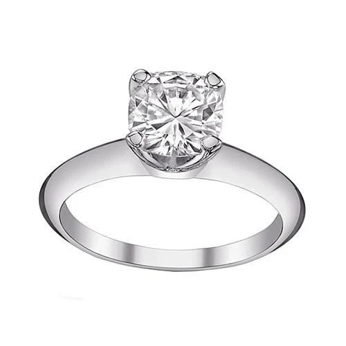 Grand 3.01 Ct. Bague Solitaire Réel Diamant Taille Coussin Or Blanc