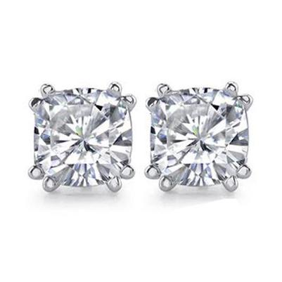 Grand 4 Cts. Boucles D'oreilles Véritable Diamants Coussin Boucles D'oreilles Bijoux