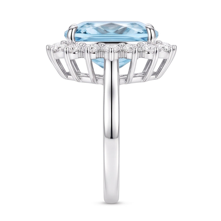Grande Bague De Cocktail Aigue-Marine