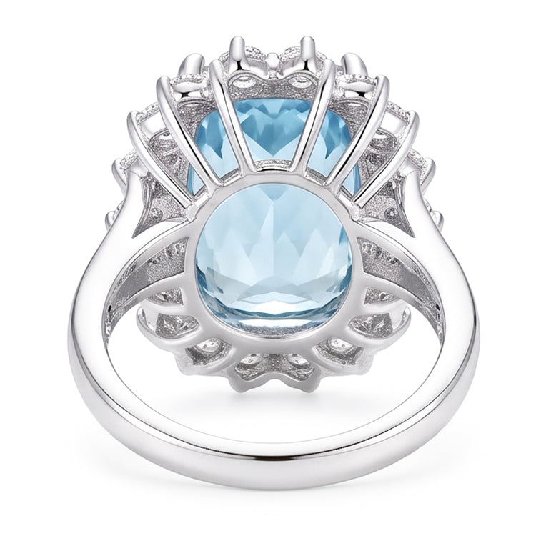 Grande Bague De Cocktail Aigue-Marine