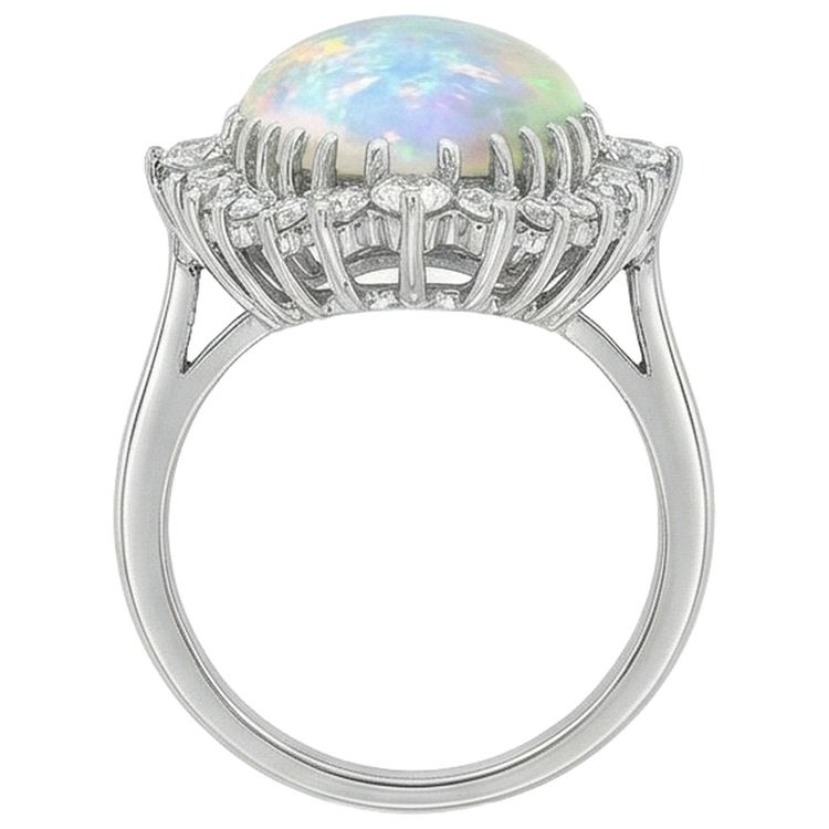 naturel round diamant 10.25carats bague sur blanc